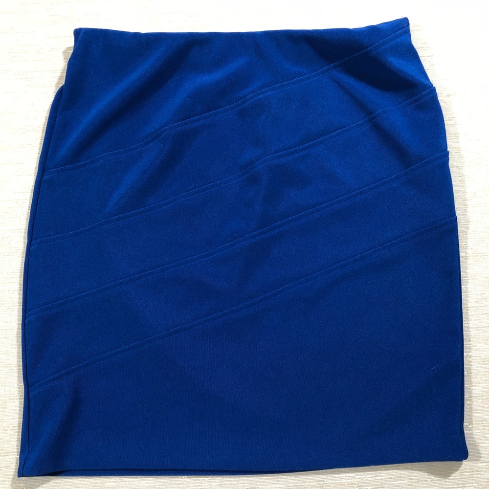 AB Studio blue pull on pencil skirt